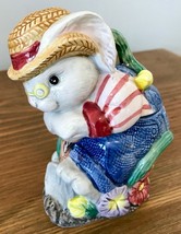 Fitz &amp; Floyd Gooseberry Lane Sugar Bowl Bunny Rabbit Easter Garden 1994 ... - $34.58