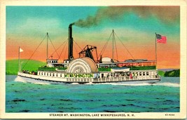 Steamer Mount Washington Lago Winnipesaukee Nuovo Hampshire Nh Lino Postcard Unp - £3.16 GBP