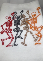 Kitchen Dish Towel Dancing Skeletons Halloween Party 100% Cotton 32“ X 36“ NEW - £7.76 GBP