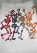 Kitchen Dish Towel Dancing Skeletons Halloween Party 100% Cotton 32“ X 3... - $9.89
