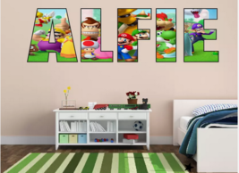 Super Mario - Personalised Any Name Wall Decal Sticker artwork letter gr... - £9.39 GBP+