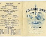 New Light Lodge No 718  F &amp; A M Philadelphia Pennsylvania 1959 Meeting N... - $13.86
