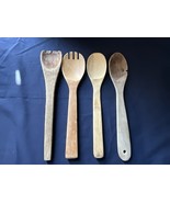 Lot Of 4 Vintage Modern Wooden Kitchen Spoons Decor - €13,74 EUR