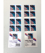 Set of 2 U.S. Booklet Stamps #3966a Lady Liberty &amp; Flag Forty 1st Class ... - $377.92 MXN