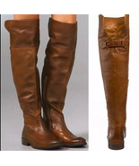 Frye Size 7 M SHIRLEY Brown Leather Over The Knee Riding Boots New Women... - €169,10 EUR