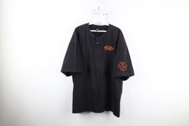 Vintage 90s Harley Davidson Mens 2XL Faded Spell Out Short Sleeve Henley T-Shirt - £35.79 GBP