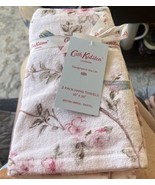 2pc Cath Kidston British Birds Pastel Hand Towel Set Cotton Velour NEW - $637.95 MXN