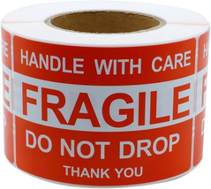 4&#39;&#39; X 6&#39;&#39; Fragile Stickers, Fragile - Handle with Care - Do Not Drop - T... - £18.17 GBP