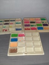 Perler Beads Separated Lot Many Colors in Trays with Lids - £19.76 GBP