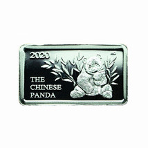 Ghana Panda Silver Ingot Bar Coin 1 Cedi 2020 1g Proof 15x8.5mm 03860 - £17.91 GBP