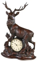 Mantle Mantel Clock Guardian Of The Forest Stag Hand-Painted Resin OK Ca... - $539.00