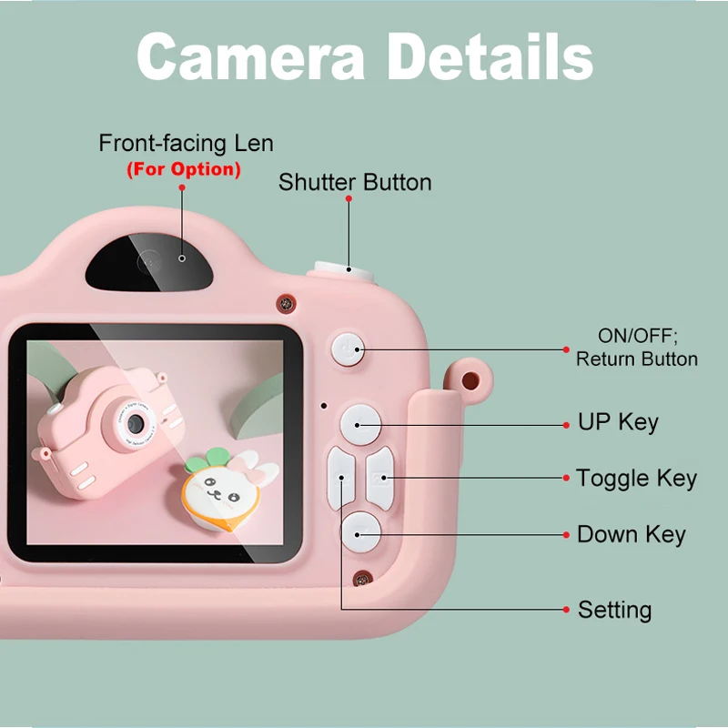 Play Mini Cartoon A Lens Play Camera Play 1080P HD Digital Camcorder Play Fun Vi - £58.36 GBP
