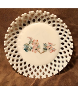 Vintage, Victorian Challinor Taylor Milk Glass Lattice Edged Fruit Bowl - $27.30 CAD