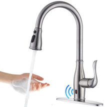 Free Automatic Single Handle Kitchen Sink Faucet, Stainless Steel Brushe... - $493.16