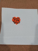 Completed Trick Or Treat Heart Halloween Finished Cross Stitch - £5.44 GBP