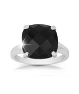 Sterling Silver Large Square Onyx Ring - £57.61 GBP