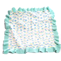 Crocheted Baby Doll Blankets Afghan 31&quot; x 31&quot; Pastels - £11.53 GBP