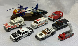 Mixed Lot of Diecast Service Rescue Vehicles Helicopter Police Glow Patrol ETC.. - £23.55 GBP