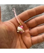 HELLO KITTY KeyChain Ring FIGURINE with Pink Flower SANRIO 1976 2002 Col... - $40.63