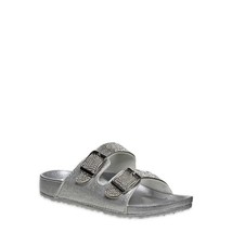 Badgley Mischka Girls Metallic Two Buckel Footbed Sandal Girls Size 3 - £6.12 GBP