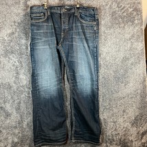 Silver Jeans Mens 40x32 Dark WashZac Relaxed Bootcut Fade Western Whiske... - $22.95