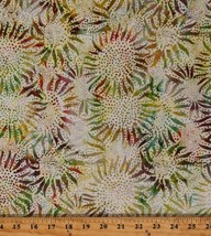 Cotton Batik Sunflowers Floral Fall Autumn Fabric Print by the Yard D301.63 - £11.15 GBP
