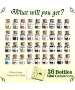 Bulk Healing Crystals Set Assorted Gemstones 36 Glass Bottles Wiccan Mix - $39.60