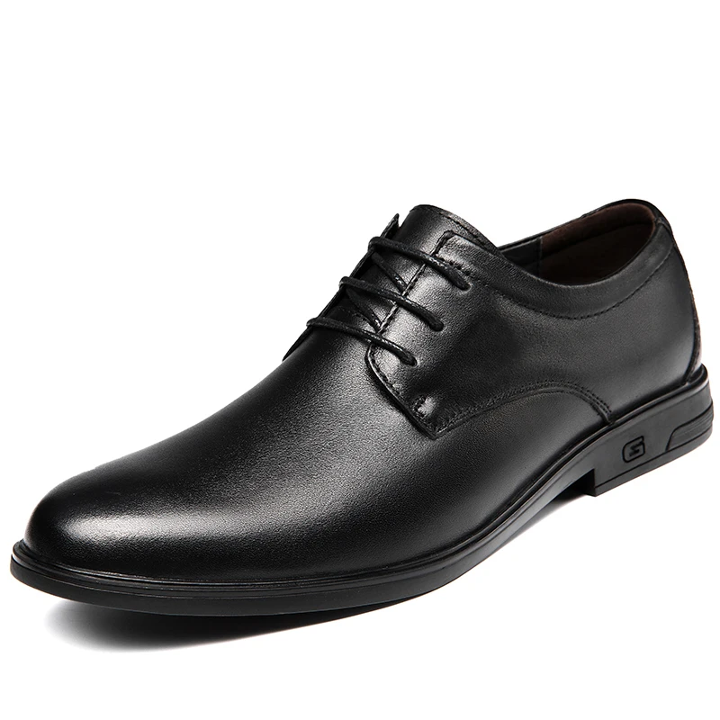 Man Cow Leather Shoes Rubber Sole Casual Men&#39;s Shoes Formal Office Busin... - £44.03 GBP