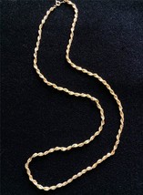 Necklace Goldtone Twisted Rope Chain Spring Ring Clasp 30.5&quot; Long NEW - £10.04 GBP
