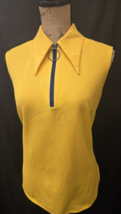 Vintage 60s Quantum! Yellow Golf Sportswear 1/4 Zip Top Womens Size 14 - $16.20