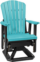 Adirondack Swivel &amp; Glider Chair - Aruba Blue &amp; Black 4 Season Poly Chair Usa - £560.23 GBP