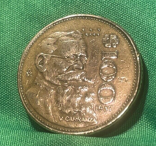 MEXICO 1987 Rare $100 PESO &quot;V. Carranza&quot; Vintage Kim Mexican Coin  - £69.70 GBP