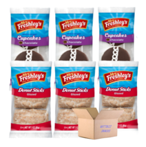 Mrs. Freshley&#39;s 6 Pack, 3 Donut Sticks Glazed and 3 Chocolate Cupcakes - £15.86 GBP