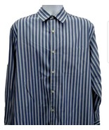 Banana Republic Button Up Dress Shirt Mens XL Blue White Vertical Stripe... - £9.33 GBP