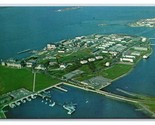 Aerial View Coasters Harbor Island Newport Rhode Island UNP Chrome Postc... - $3.91