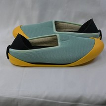 Mahabis Convertible Snap Slipper Shoes Turquoise Blue Yellow Rubber Sole... - $24.49