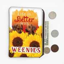 Dachshund Sunflowers : Gift Coin Purse Life Weenie Dog Floral Pet Funny Cute Pup - £7.86 GBP