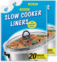 40 Counts Slow Cooker Liners and Cooking Bags, Extra Large Size Fits 6-10QT Pot, - $29.91