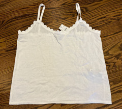 NEW JCrew Factory Women’s Scalloped Sweater Shell White Size XL NWT - $29.69