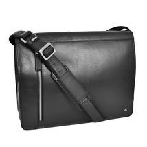 DR384 Men&#39;s Leather Cross Body Satchel Bag Black - £105.91 GBP