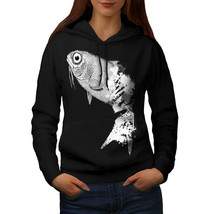 Wellcoda Fish Beast Wild Animal Womens Hoodie, Sea Casual Hooded Sweatshirt - £30.86 GBP