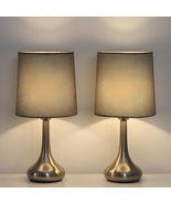 Modern Set of 2 Bedside Table Lamps Desk Lamp Gray Nightstand Light Bedroom - $55.00