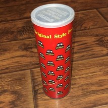 Pringles Can Red All Over Logo Empty Multi-Logo Canister Vintage - $12.45