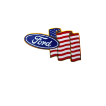 Ford Motor Company &amp; American Flag Lapel Hat Pin Badge - £9.45 GBP