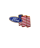 Ford Motor Company &amp; American Flag Lapel Hat Pin Badge - £9.37 GBP