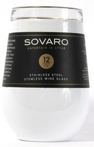 1 Ct Sovaro Entertain In Style 12oz Stainless Steel Stemless Wine Glass BPA Free - £18.95 GBP