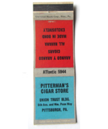 Pitterman&#39;s Cigar Store - Pittsburgh, Pennsylvania 20FS Matchbook Cover ... - $2.00