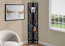 Transitional Brown Laminate 4-Tier 62&quot;H Bookshelf Bookcase Etagere Corner - $2,124.17 MXN