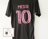 LIonel Messi Autographed FC Miami Soccer Black Jersey + COA - £307.63 GBP