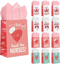 12Pcs Nurses Week Gift Bags Nurses Gift Bags With Tissue Paper Thank You... - $32.76